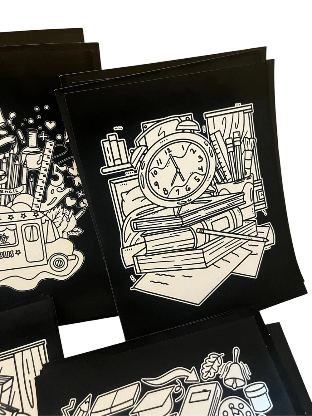 Back To School Velvet Coloring Sheets
